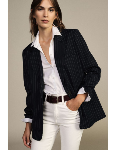 Blazer à rayures avec foulard bandana et franges Dixie
