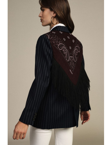 Blazer à rayures avec foulard bandana et franges Dixie