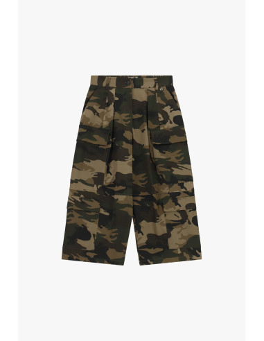 Dixie cropped broek met camouflageprint en zakken