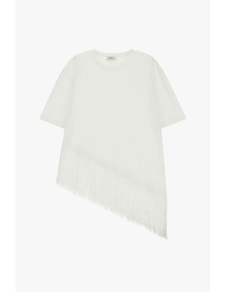 T-shirt à manches courtes avec franges asymétriques Dixie