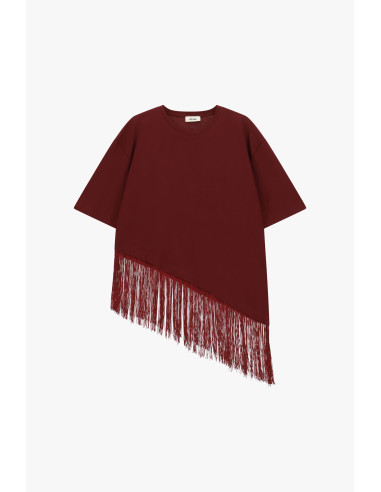 T-shirt à manches courtes avec franges asymétriques Dixie