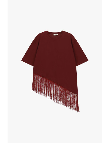 T-shirt à manches courtes avec franges asymétriques Dixie