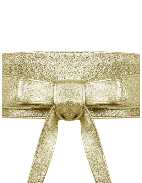 Ceinture foulard en véritable cuir métallisé Rinascimento