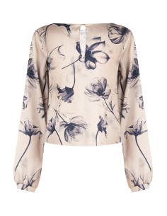 Blouse fluide en satin à grandes fleurs Rinascimento 2