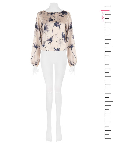 Blouse fluide en satin à grandes fleurs Rinascimento