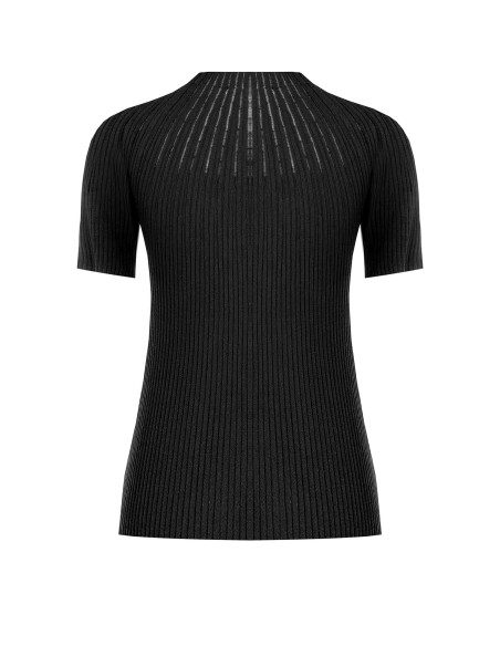 Pull ajusté côtelé à rayures en tulle Rinascimento