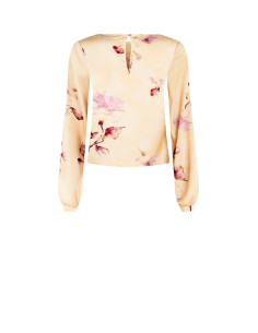 Blouse Ample et Fluide en Satin Fleuri Rinascimento 2