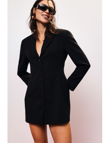 Robe-veste boutonnée à manches trois quarts Dixie
