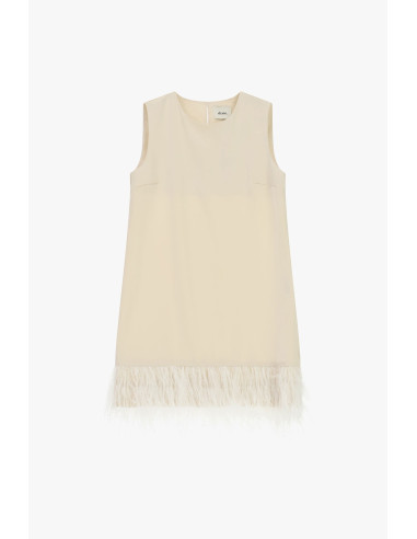 Robe courte sans manches avec détail en plumes Dixie