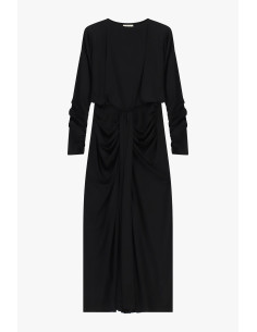 Robe longue à manches froncées et drapé sur le devant Dixie 2