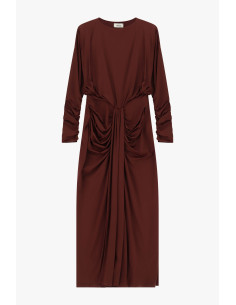 Robe longue à manches froncées et drapé sur le devant Dixie