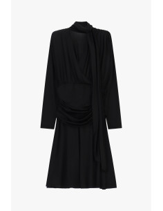 Midi-jurk met plooien, drapering en geknoopte ceintuur Dixie 2