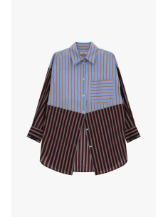 Chemise oversize rayée avec poche appliquée Dixie