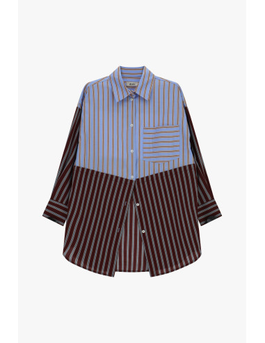 Chemise oversize rayée avec poche appliquée Dixie