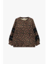 Sweater met ronde hals, bloemenpatroon en kanten inzetstukken Dixie