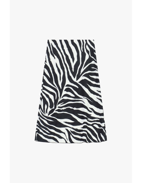 Grafische uitlopende midi-rok met zebraprint Dixie