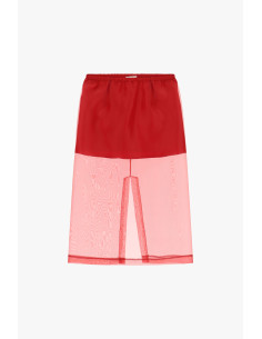 Jupe longue avec empiècement transparent et taille haute Dixie
