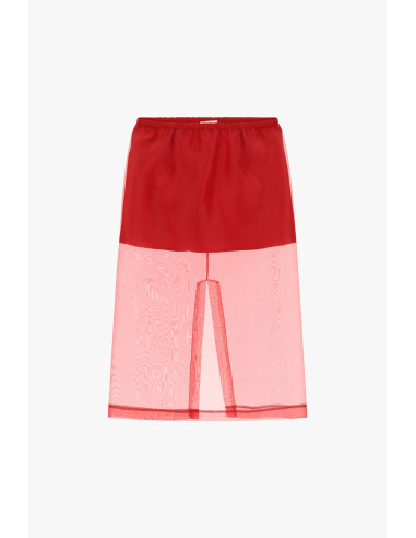 Lange rok met transparant paneel en hoge taille Dixie