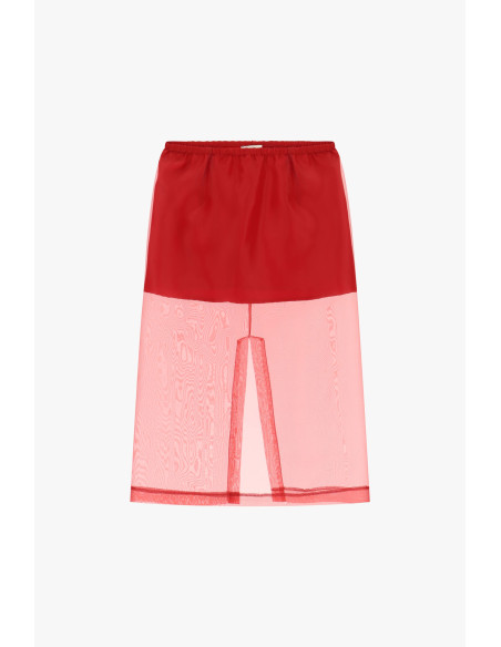 Lange rok met transparant paneel en hoge taille Dixie