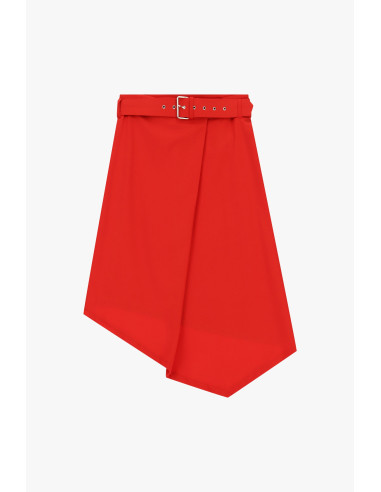 Korte rok met riem en asymmetrische zoom Dixie