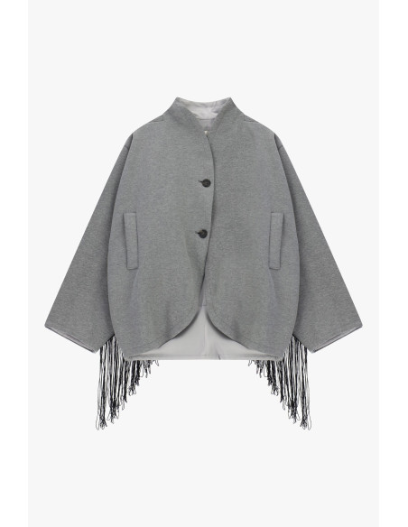 Veste matelassée courte à franges et à boutons Dixie