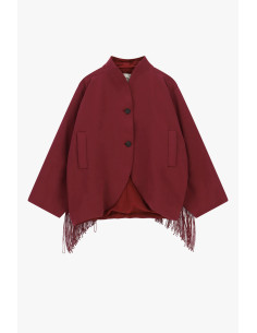 Veste matelassée courte à franges et à boutons Dixie