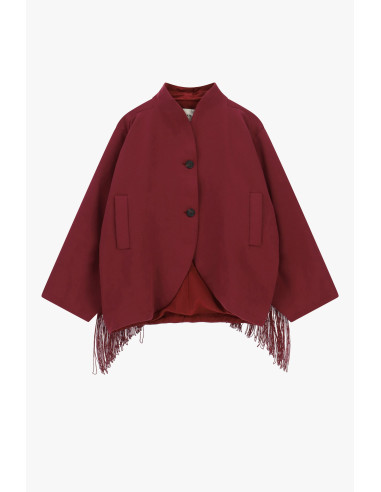 Veste matelassée courte à franges et à boutons Dixie