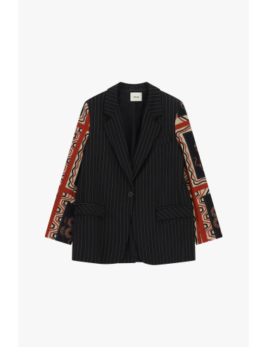 Blazer rayé à manches fantaisie et poches Dixie