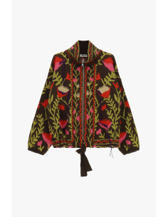 Cardigan zippé à motif floral jacquard Dixie 2