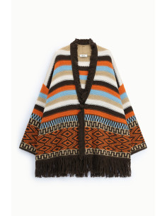 Poncho à franges et motifs géométriques Dixie 2