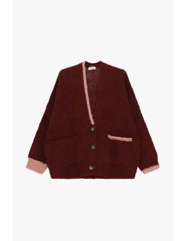Cardigan oversize avec bordures contrastantes et poches Dixie