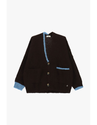 Cardigan oversize avec bordures contrastantes et poches Dixie