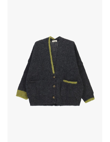 Oversized vest met contrasterende randen en zakken Dixie