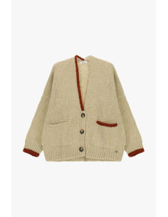 Cardigan oversize avec bordures contrastantes et poches Dixie