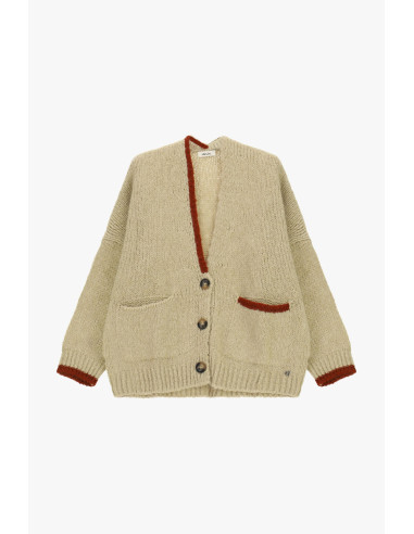 Oversized vest met contrasterende randen en zakken Dixie