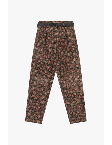Pantalon chino à motif floral avec ceinture Dixie