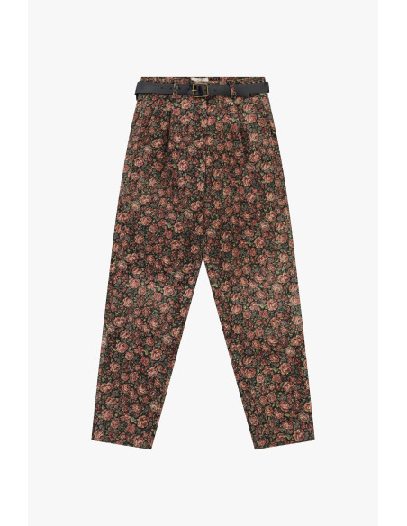 Pantalon chino à motif floral avec ceinture Dixie