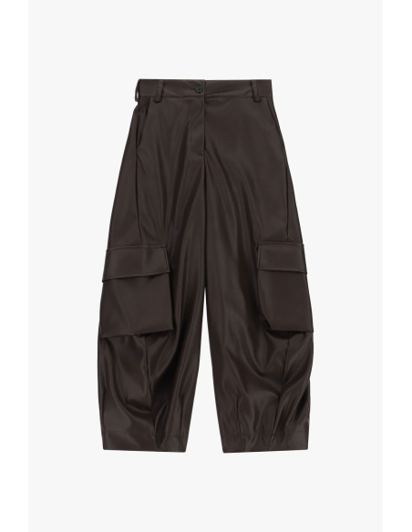 Pantalon effet cuir avec grandes poches cargo Dixie