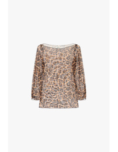 Transparante top met dierenprint en lange mouwen Dixie