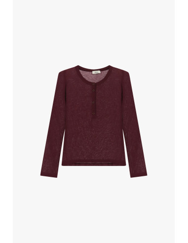 Pull à manches longues avec col rond et boutons Dixie