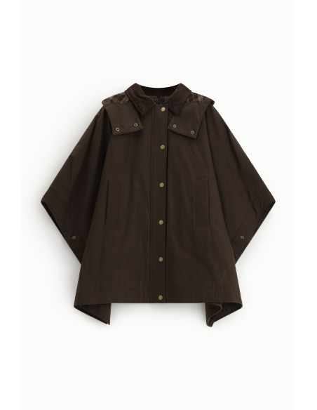 Manteau ample à boutons-pression et col contrastant Dixie