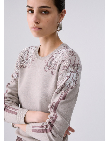 Pull jacquard avec strass Liu Jo