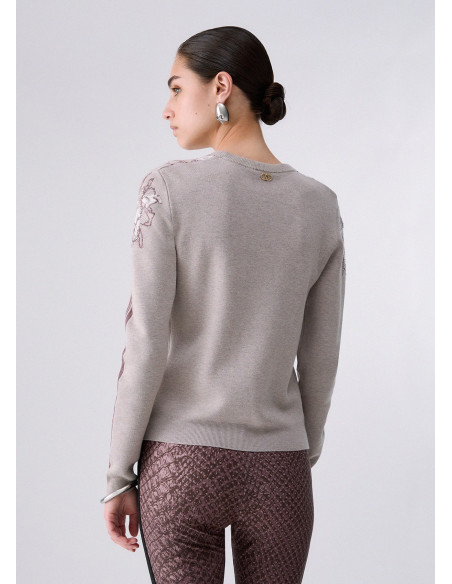 Pull jacquard avec strass Liu Jo