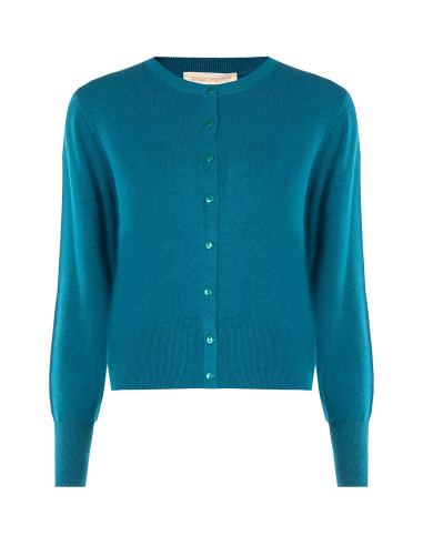 Rinascimento cardigan met ronde hals en ton-sur-ton knopen