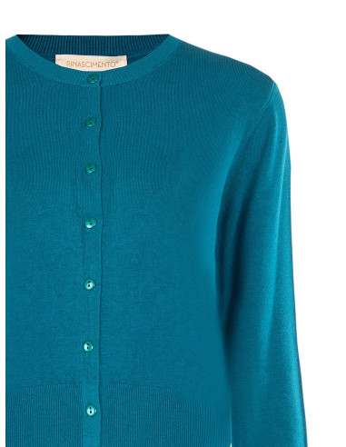 Rinascimento cardigan met ronde hals en ton-sur-ton knopen