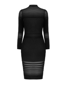 Robe fourreau en maille à rayures en tulle transparent Rinascimento 2