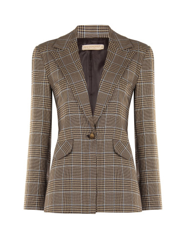 Veste blazer cintrée à carreaux en polyviscose Rinascimento