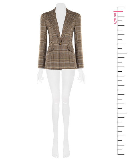 Veste blazer cintrée à carreaux en polyviscose Rinascimento
