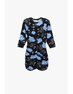 Robe courte à imprimé floral avec fronces Dixie 2