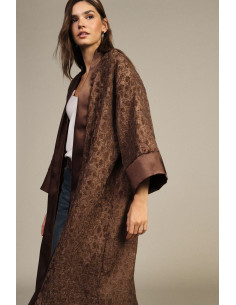 Manteau duster jacquard à manches amples Dixie
